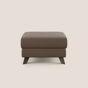 Moon Pouf contenitore e piedini alti in tessuto smacchiabile con acqua T05 marrone