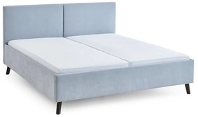 Letto matrimoniale imbottito azzurro con rete inclusa 180x200 cm Piano – Meise Möbel