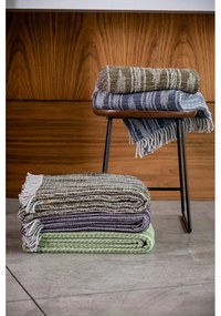 Plaid blu con contenuto di cotone , 140 x 180 cm Zanzibar - Euromant