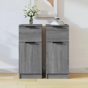 Credenze 2 Pz Grigio Sonoma 30x30x70 Cm İn Legno Multistrato /