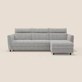 Peonia divano letto angolare con Penisola Contenitore - Materasso H18 cm in Bouclé Impermeabile T07