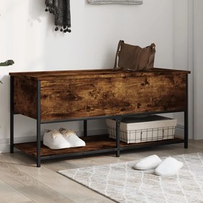Panca Portaoggetti Rovere Fumo 100x42,5x47 Cm Legno Multistrato /