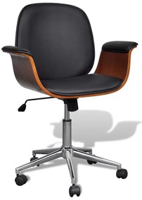 Poltrona Girevole İn Legno Piegato E Similpelle /