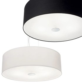 Sospensione Industrial-Minimal Woody Corda Bianco 5 Luci E27