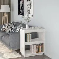 Libreria Bianca 60x35x71 cm in Legno Massello di Pino cod 11272