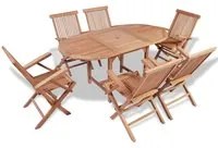 B-ware Set da Pranzo per Esterni 7 pz Legno Massello di Teak cod mxl 59825