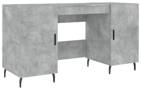 Scrivania grigio cemento 140x50x75 cm in legno multistrato