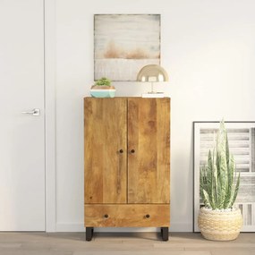 Credenza Con Cassetto 60x33x100 Cm Legno Massello Mango E Ferro /