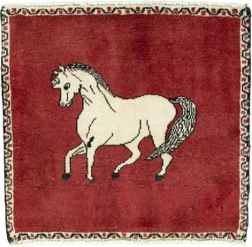 Gabbeh Tappeto 50x50 Rosso (Iran) Annodato A Mano