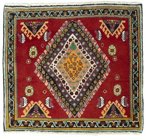 Shiraz Tappeto persiano 60 x 70 Rosso (Iran) Annodato A Mano