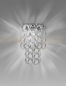 Giogali applique a parete cristallo argento e cromo lucido 1 luce a...