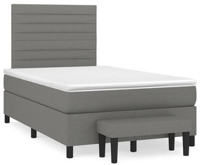 Giroletto A Molle Con Materasso Grigio Scuro 120x190cm Tessuto /