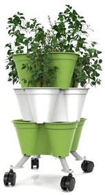 Vaso autoirrigante Poty in polipropilene verde oliva H 56 x L 36.5 cm