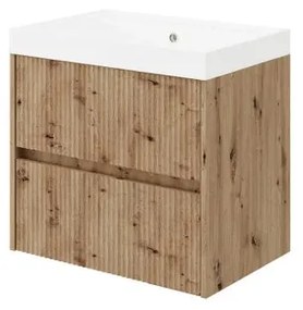 Mobile sottolavabo e lavabo Portofino rovere oro in mdf L 60 cm 2 cassetti