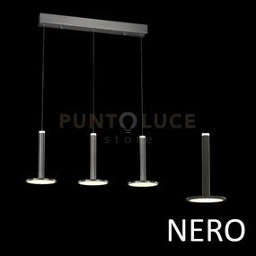 Tua, lampada a sospensione 3 luci, nero opaco, led/27w 3000k 2400lm...