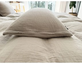 Set copripiumino e federa beige in mussola per letto matrimoniale 200x200 cm Plain Muslin – Butter Kings