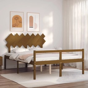 Letto per Anziani con Testiera Miele King in Legno Massello