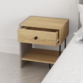 Comodino in rovere con mensole Saturne - Marckeric