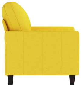 Poltrona giallo chiaro 60 cm in tessuto