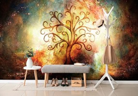 Carta da parati – Albero della vita con astrazione cosmica