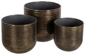 Set di vasi da fiori Bronce Dorato Alluminio 37,5 x 37,5 x 35 cm (3 Unità)