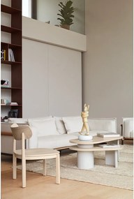 Tavolino da salotto color crema/di colore naturale con effetto frassino 50x120 cm Nori – Teulat