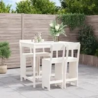 Set Bar da Giardino 5 pz Bianco in Legno Massello di Pinocod mxl 131620