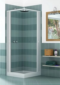 Box Doccia Angolare 75x75 cm 2 Ante a Soffietto in PVC H185 Caldoni Manen Bianco...
