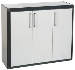 Armadio basso Thetris Eco GAROFALO in resina, grigio antracite L 102 x H 84.4 x P 39 cm, 3 ante, adatto per esterno riparato