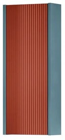 Pensile bagno Niwa laccato opaco blu pacifico con vetro paprika, 1 anta apertura da sinistra P 17 x L 30 x H 78.5 cm