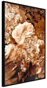 Poster  Bouquet in Sepia  Cornice Quadri Cornice nera, Larghezza x Altezza Home decor 20x30