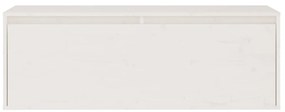 Pensile bianco 100x30x35 cm in legno massello di pino