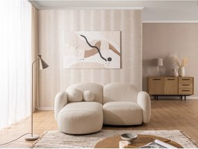 Divano angolare marrone chiaro (con penisola a sinistra/con chaise lounge) con rivestimento in bouclé Orbit – Ropez