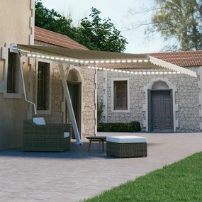 Tenda Automatica Con Sensore Vento E Led 400x300 Cm Crema /