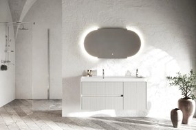Mobile bagno con lavabo L 120 x H 50.5 x P 40 cm bianco in mdf, 1 anta 2 cassetti per vasca centrale Portofino