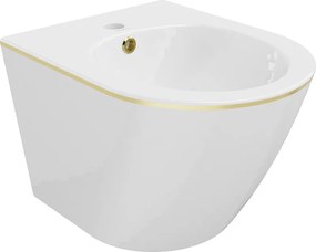Mexen Lena bidet sospeso, bianco/dorato linea - 35224805