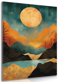 Quadro su tela – Tramonto astratto con tocco di lusso