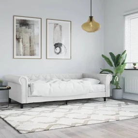 Divano Letto Con Materasso Bianco 90x200 Cm İn Similpelle /