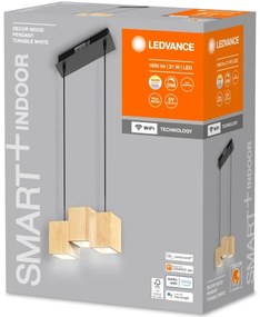 Ledvance - Lampadario LED dimmerabile su filo DECOR WOOD 3xLED/7W/230V Wi-Fi