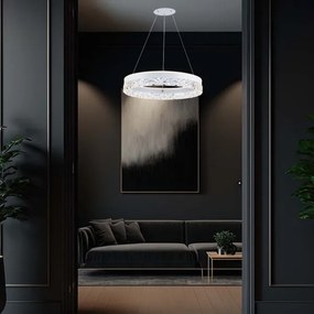 Lampadario LED a sospensione con filo LED/25W/230V 3000K diametro 50 cm bianco