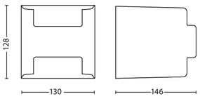 Philips 17321/93/16 - Applique da esterno GRASS 2xLED/4,5W/230V IP44