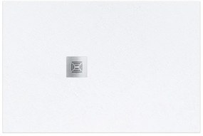 Piatto doccia SANYCCES in resina Logic bianco L 70 x L 170 x H 3 cm opaco effetto ardesia