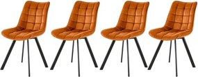 Set di 4 sedie K332 velluto cannella