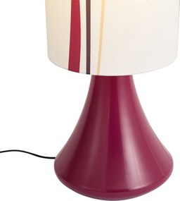Lampada da terra retrò viola con paralume in tessuto multicolore - Mina