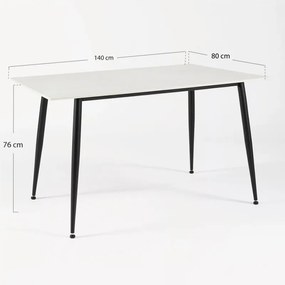 Tavolo da pranzo Bele 140x80 cm