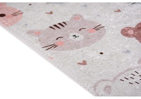 Tappeto per bambini avorio lavabile 60x100 cm Cute Animals – Vitaus