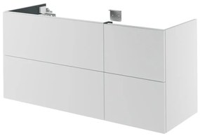 Mobile da bagno sospeso sotto lavabo L 135 x H 64 x P 48 cm bianco laccato, 2 cassetti SENSEA Neo