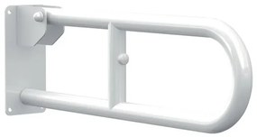Maniglione di sostegno ribaltabile 60 cm per disabili in acciaio bianco