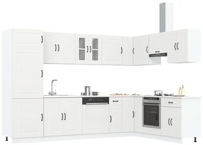 Armadio da cucina  ""kalmar"" con doppi lavelli in legno ingegnerizzato bianco