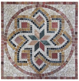 Rosone in pietra Gubbio multicolore opaco L 67 x L 67cm x Sp. 7 mm